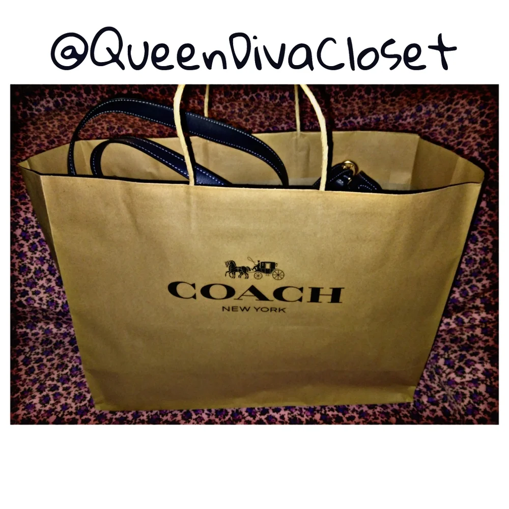 New Coach kleo carryall denim signature chambray tote bag purse - Picture 11 of 12